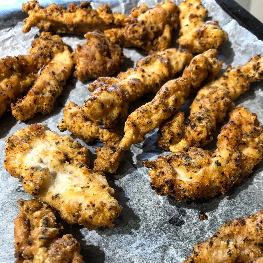 Gluten Free Spicy Crispy Chicken Strips Time for a coffee
